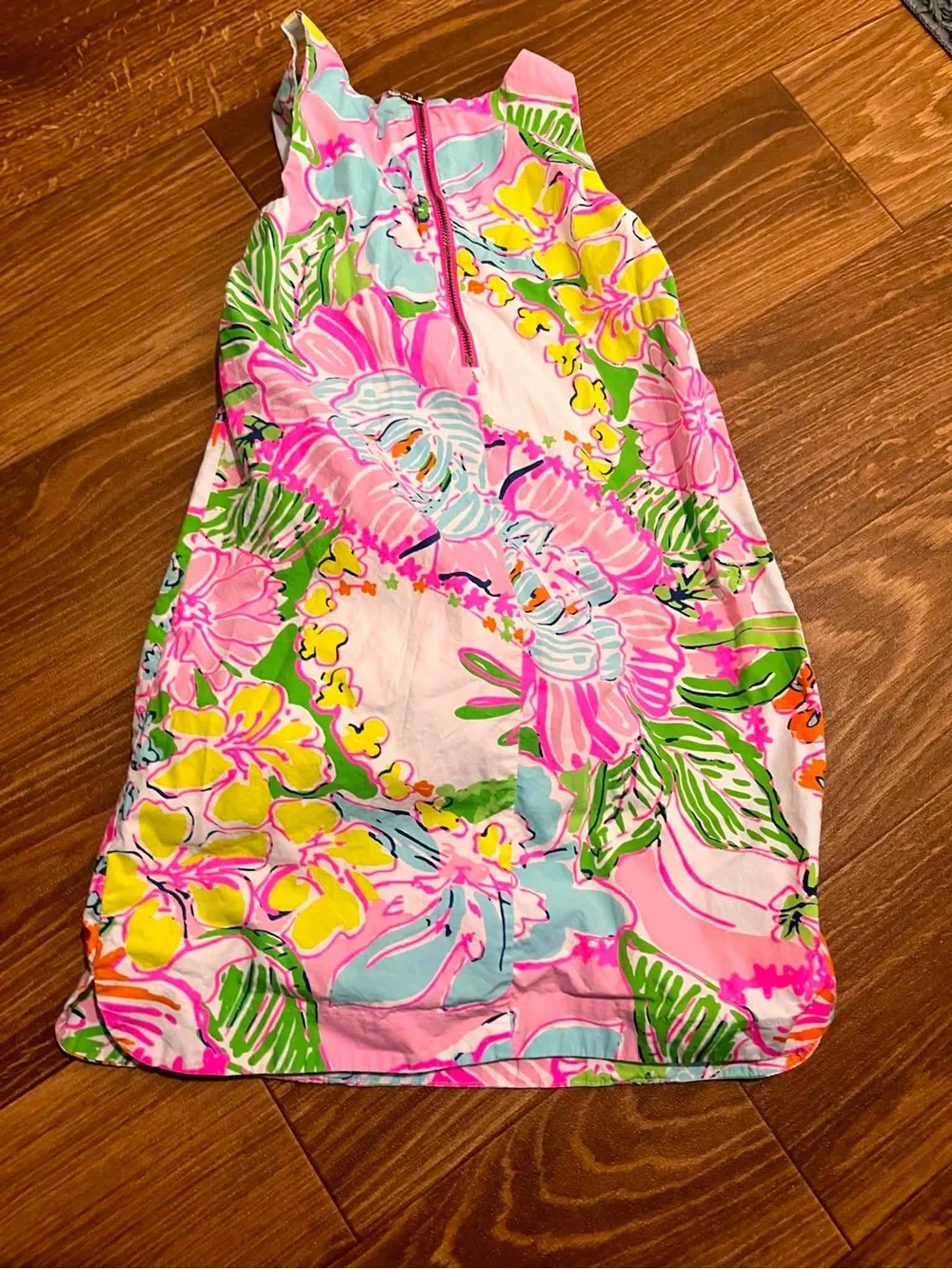LP Girls Tropical Floral Sundress with Lace Trim size 7/8